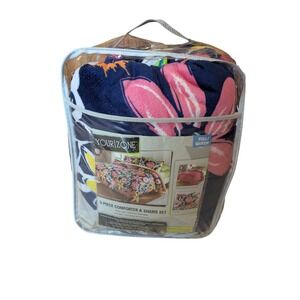 Your Zone 3-Piece Comforter & Shams Set Fiji Floral Full Queen 86x90 in